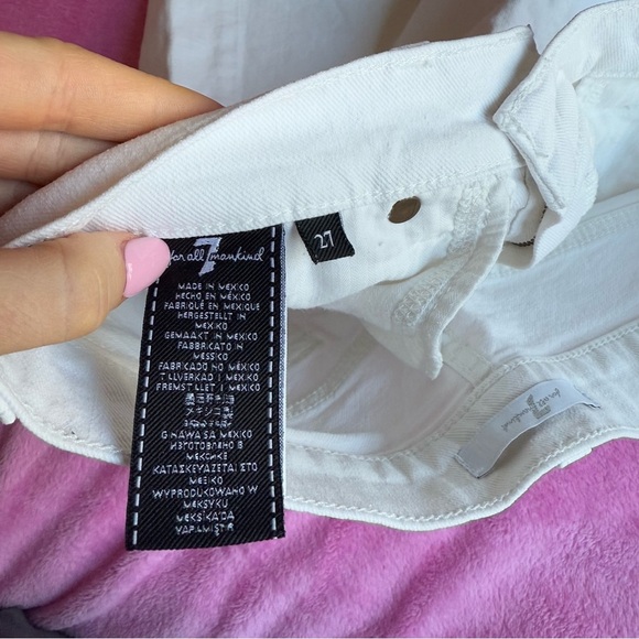 7 For All Mankind White Denim Skirt Pockets - Picture 4 of 7